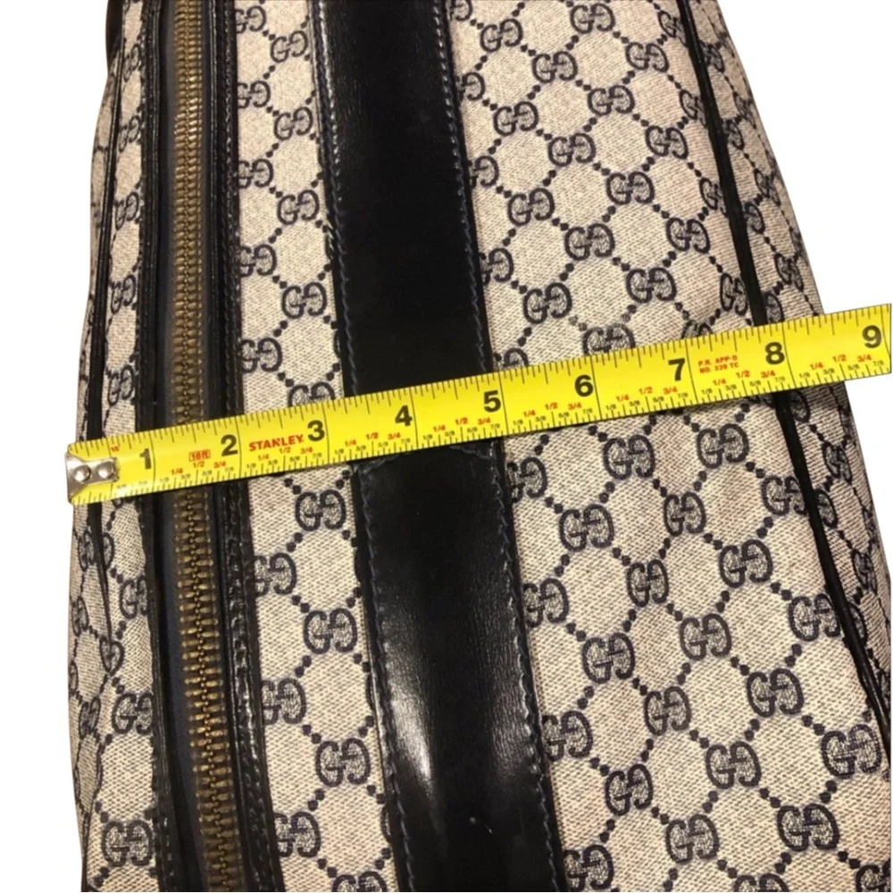 GUCCI SUPREME Sherry Line Navy GG Web Monogram Navy Suitcase COA